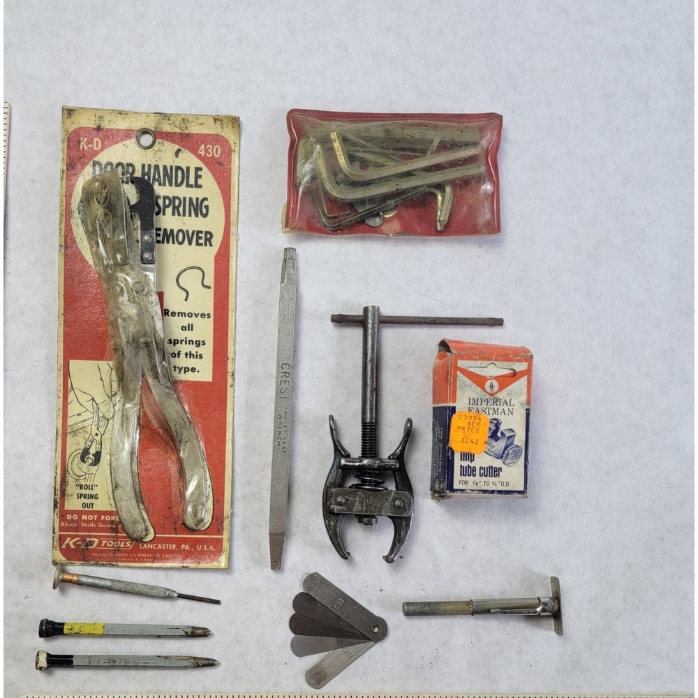 Vntg Mixed Tool Lot K-D Door Handle Spring Remover Imperial Tube Cutter